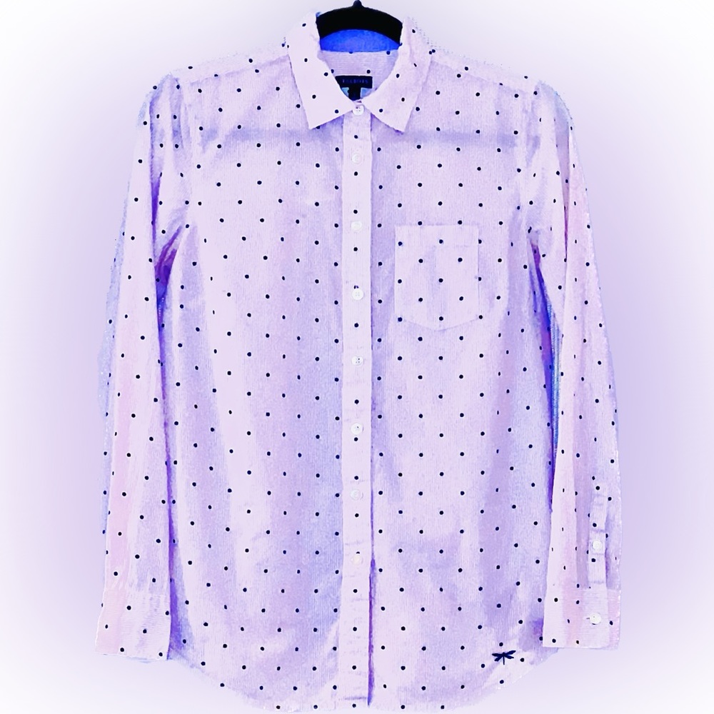 Talbots Polka Dot Button Down Size Xs - image 3